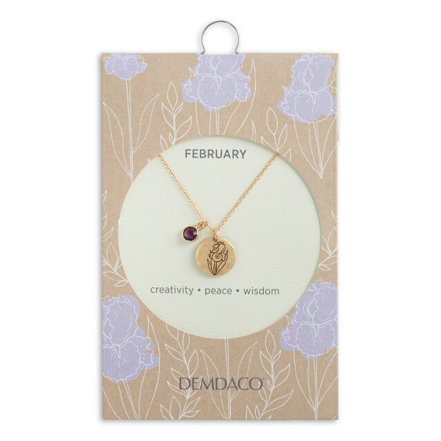 1004130325 Birthstone Charm Necklace February 16 Iris